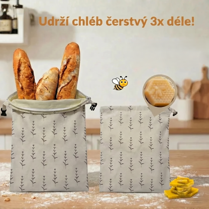 Prémiové sáčky na chleba vyrobené ze 100% bavlny a včelího vosku